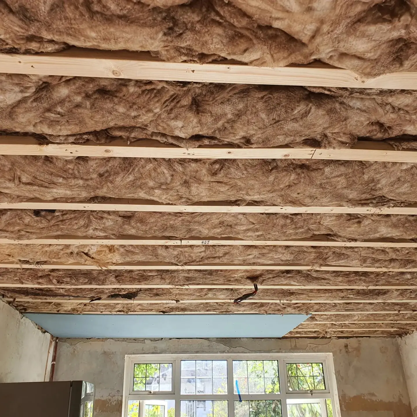 Insulation going into the new extension before plastering